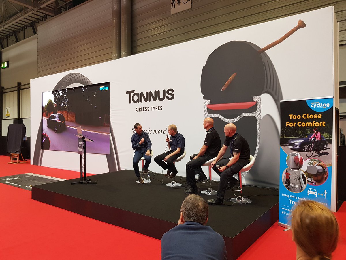GameCentraI's tweet photo. If you'd like to learn more about the pioneering road safety initiative from @WMPRHRT & @Trafficwmp with @WeAreCyclingUK Head to the @TannusEurope Airless Stage now with @nedboulting #cycleshow2018 https://t.co/yksvamBQcx