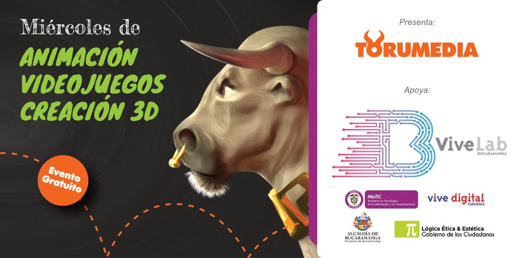 torumedia's tweet photo. Un espacio para conversar sobre animación, videojuegos, 3D, arte, diseño, procesos y técnicas; acompañado de muchas demostraciones.  Miércoles 3 de octubre de 6:30 p.m a 9:00 p.m, centro comercial acrópolis 3 piso, los esperamos. https://t.co/4v8IVzDAzg