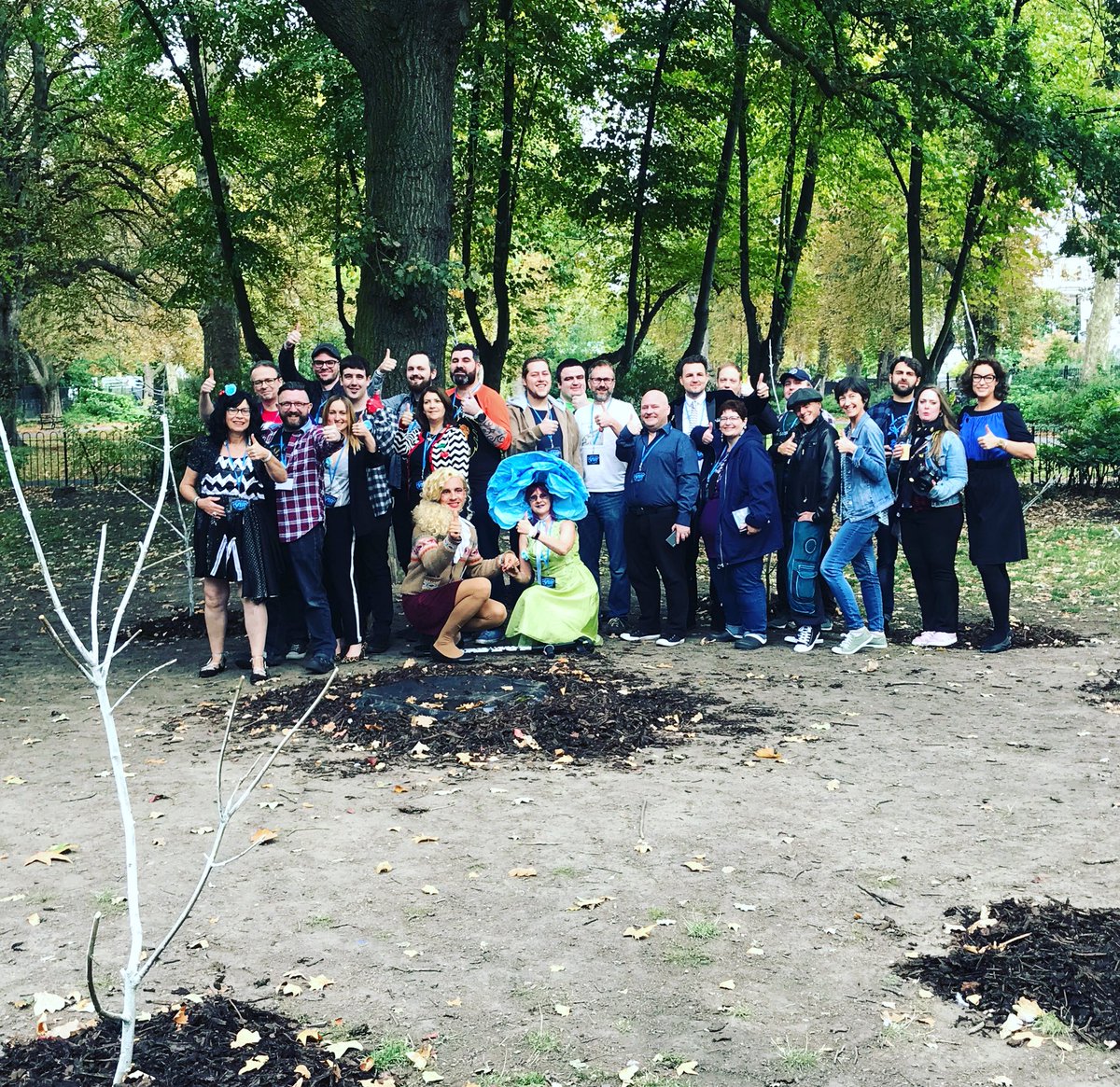 TPUKEvents's tweet photo. All of the damn fine VIP ticket holders in the circle of trees at the Twin Peaks UK Festival 2018! #twinpeaks #glastonburygrove #circleoftrees #twinpeaksukfest https://t.co/fMiHGYx5Sj https://t.co/BT8aN0yEmC