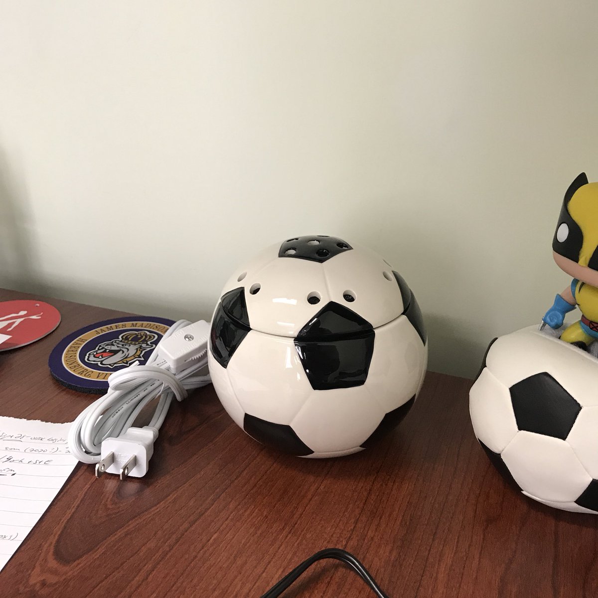 First gift. Still unsure whether it was to make my office smell fancy or strictly kindness. Probably 60/40. Thanks 2-1! 😉🦊 #Grateful #FreeSmells #SweetSoccer