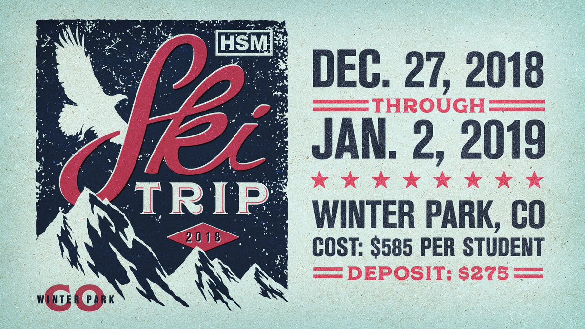 TODAY’S THE DAY!!! At 3:00p (sharp) visit HSMTrips.com to register for the HSM Ski Trip!!! Trust us when we say this is a trip you do not want to miss. Love you guys!!!