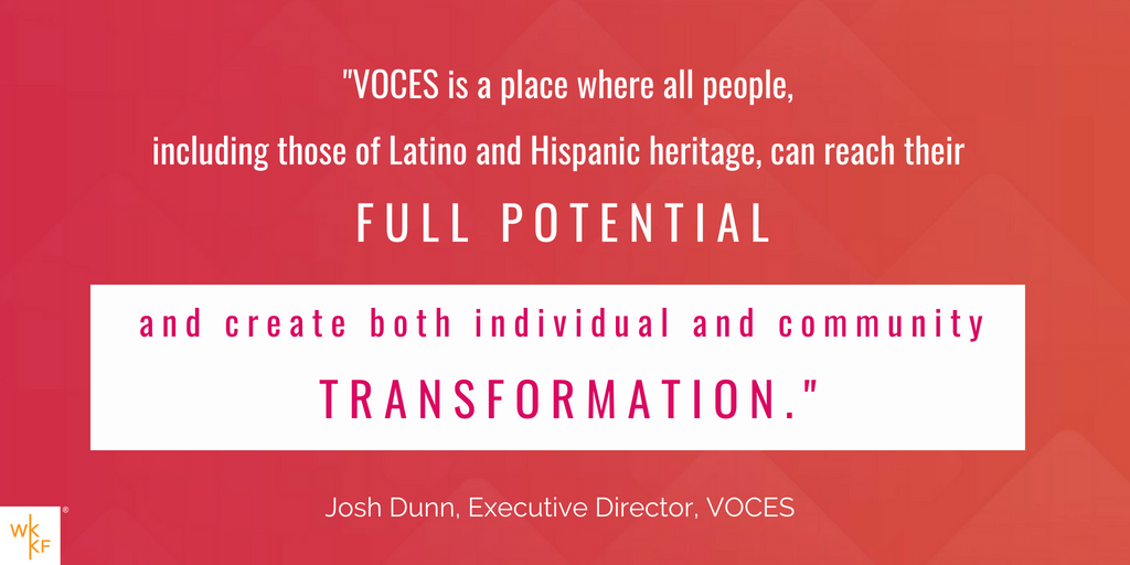 WK_Kellogg_Fdn's tweet photo. Founded by a small group of #BattleCreek residents in 2007, @Voces_BC is helping non-English speakers learn language skills so they can keep, and advance in, their jobs. https://t.co/bJEkkwUJ2I  #NationalHispanicHeritageMonth https://t.co/DGjNcJlOSb