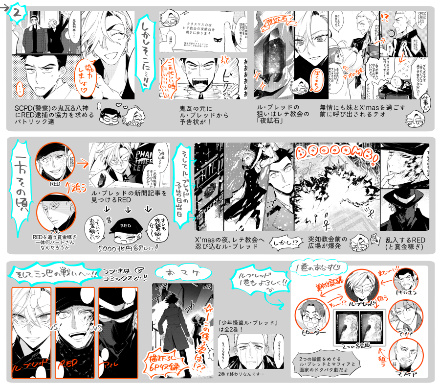 【告知】『少年怪盗ル・ブレッド2巻』(全2巻 原作:麻宮騎亜先生)コミックスが発売中です☺️単行本書き下ろしもありますのでよろしくお願いします!?ル・ブレッドとは!?な2巻&1巻のあらすじもまとめたのでどうぞ!!【…