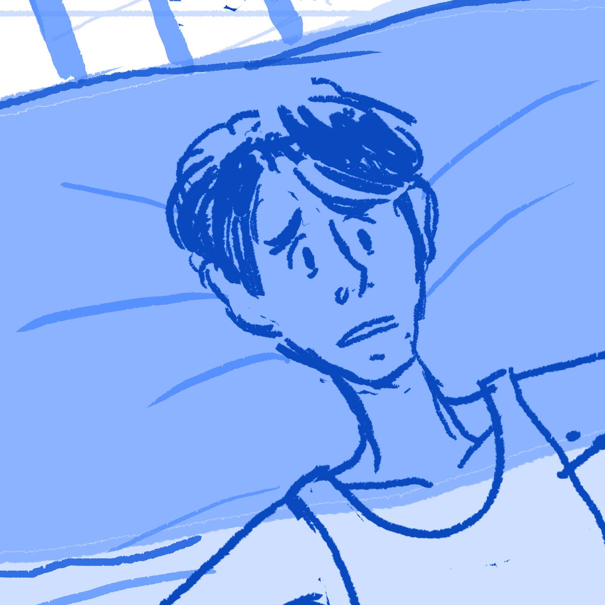 kimikotobimatsu's tweet photo. [Outtake] Tossing and turning thinking about the balance between doing my part to help out and engaging in #selfcare.

#graphicmedicine 
#cancercomics https://t.co/hHMsohuoBJ