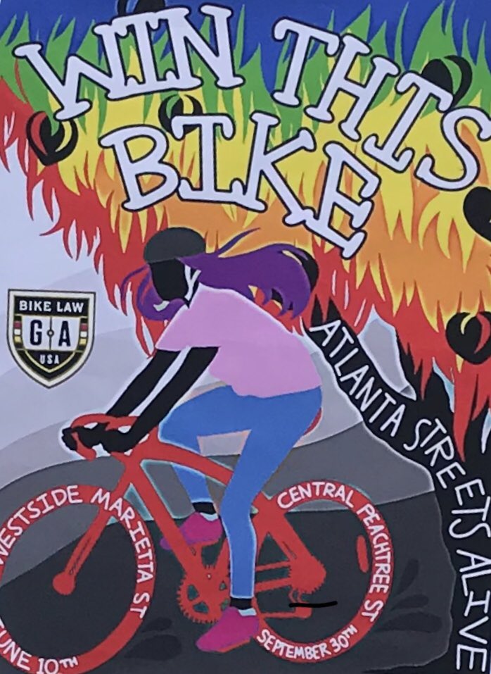 Come to the #Bikelaw tent today at <a href="/ATLStreetsAlive/">AtlantaStreetsAlive</a> and register to win a beautiful new bike. We’ll be on Peachtree in Midtown by Taco Mac.  Thanks <a href="/atlantabike/">Let's Propel ATL</a> for what is always the best festival of the year