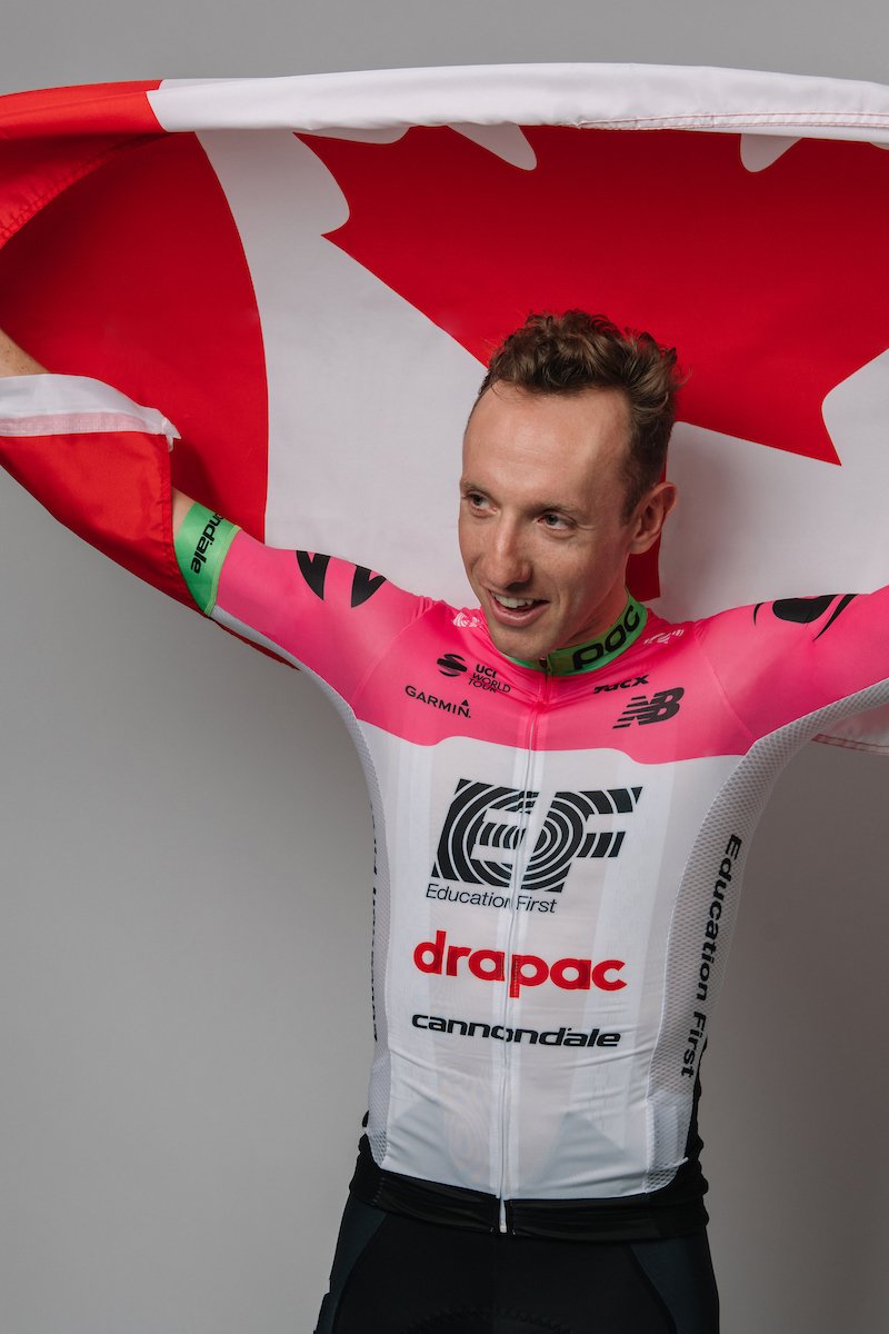 EFprocycling's tweet photo. OH CANADA!! 🇨🇦 OH WOODSY!! 🌲

@rusty_woods comes third in a four-up sprint off the back off a bold ride to take bronze at #InnsbruckTirol2018. 

Woodsy, what a season you've had. We're so proud of you. https://t.co/5MV6qfo4VM