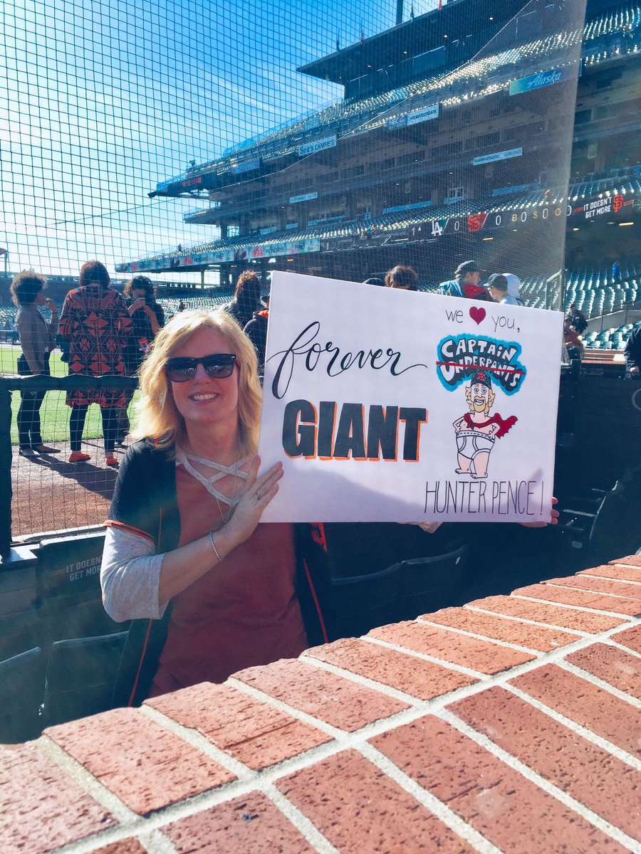Hey, <a href="/hunterpence/">Hunter Pence</a>! We are here supporting you. It’s going to be a great day!  #gr8ful #attpark #sfgiants