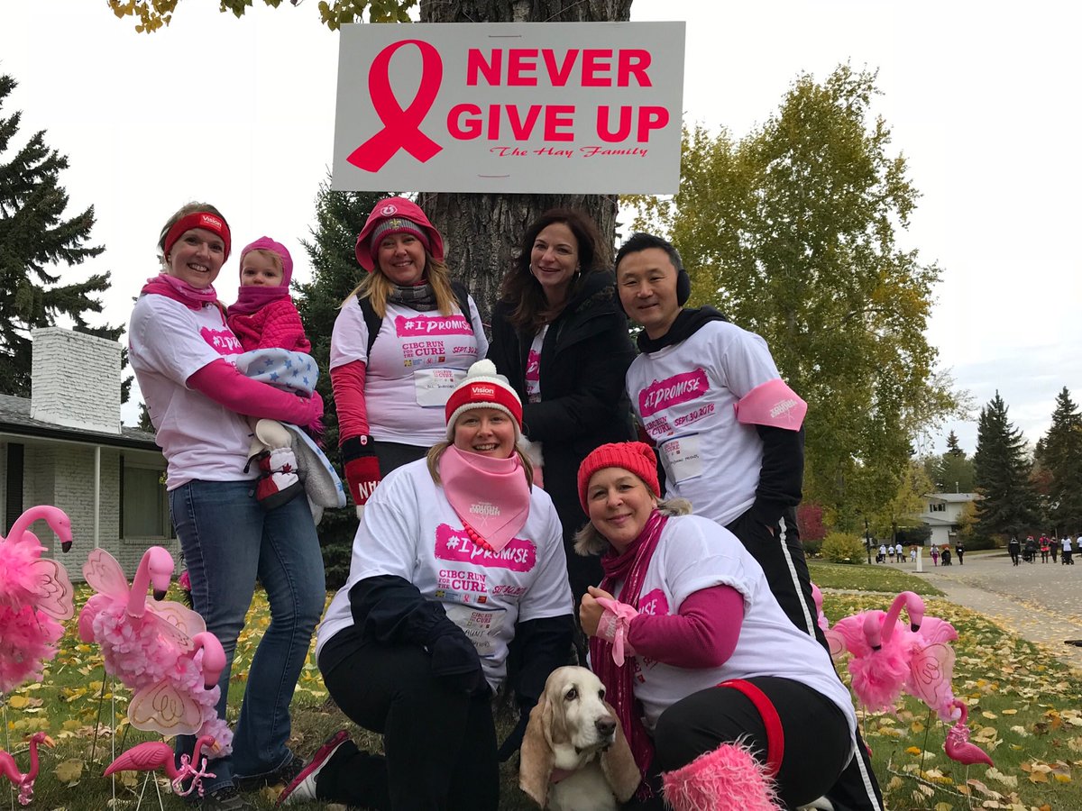 haley_nicoll's tweet photo. We finished! Thank you @visiontraveller for sponsoring our team!! #teamvision #CIBCRunfortheCure https://t.co/S2Vva5k5Gf