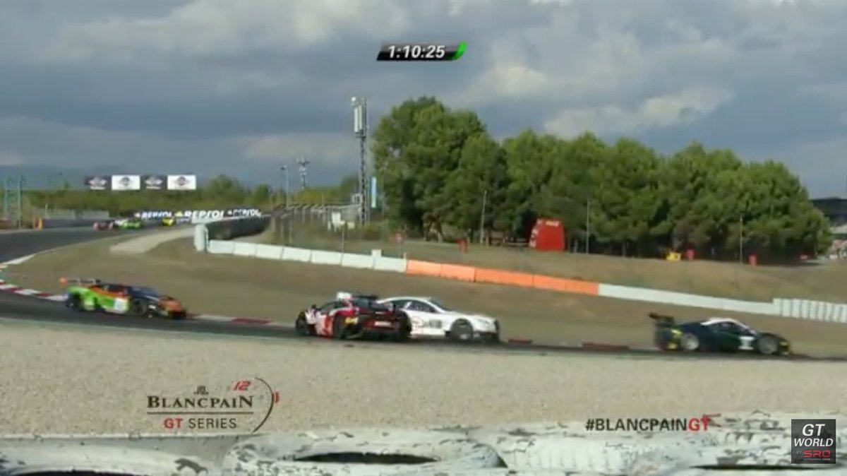 GTWorldChEu's tweet photo. The McLaren is sent into a spin by Parente. Looks like the #188 Garage 59 is definitely out of contention in the AM Cup. https://t.co/35SvjJn3i9