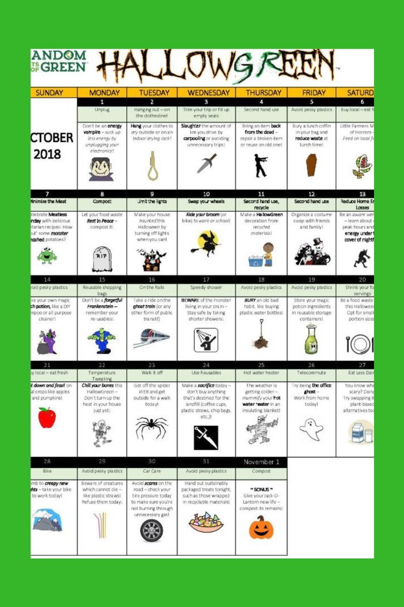 PtboMitsubishi's tweet photo. Take part in the 31 day 🎃 HallowGreen 🎃 challenge during this October.  #randomactsofgreen is all about inspiring people to commit good, "green acts" at home, work or play.  Get ready!  ✅ #HallowGreen https://t.co/DFM32FD1Pl