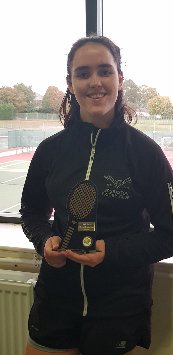 Happy Hannah.  Winner of U18 County closed event today in Wrexham tennis centre.  Tough matches. #teamwrexham