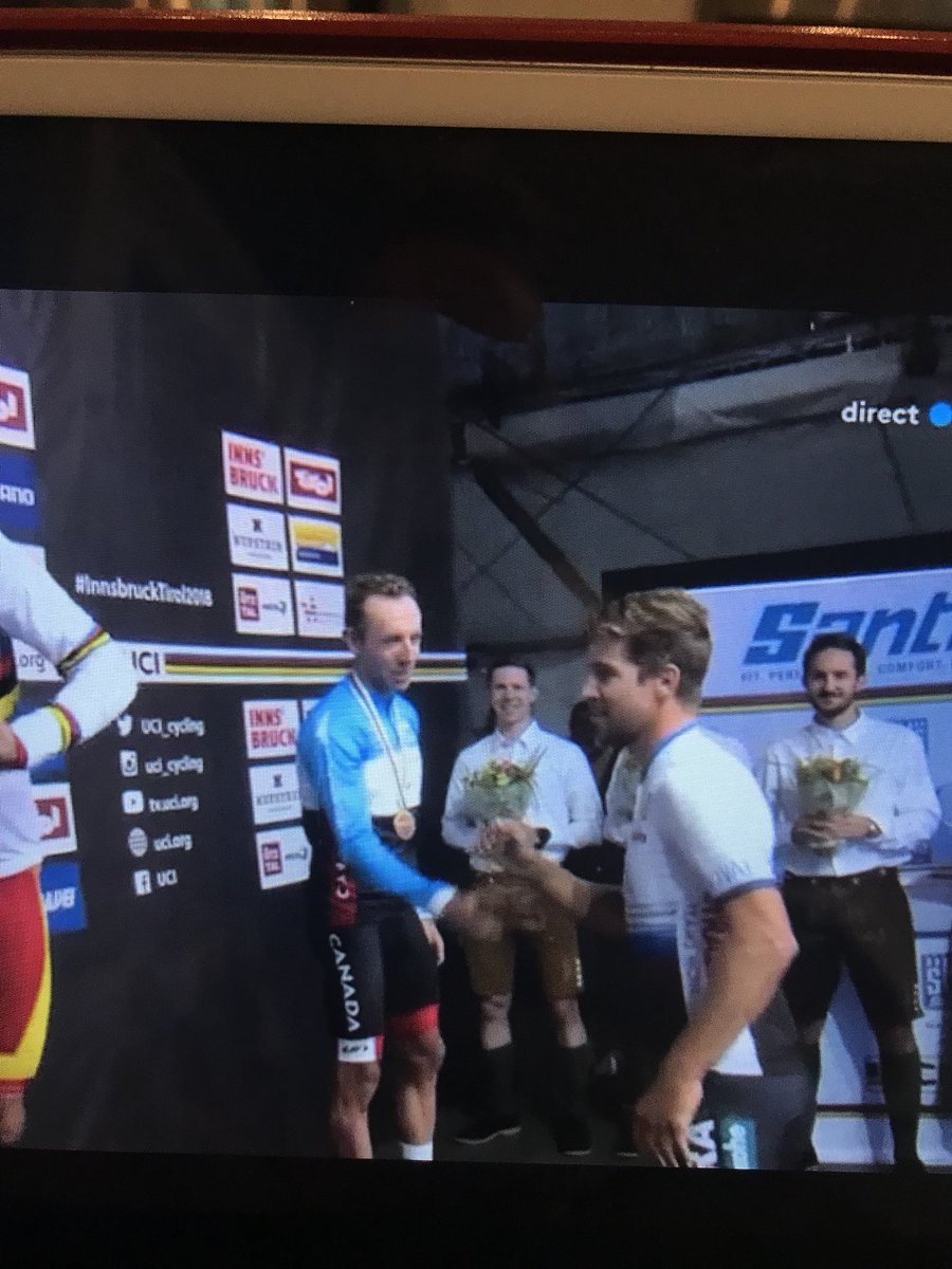 PeEmilie's tweet photo. Yassss! First Canadian on the podium of the road world championships since 1984 🇨🇦🍾💪🏼#michaelwoods @UCI_cycling https://t.co/DZk5RwAtNB