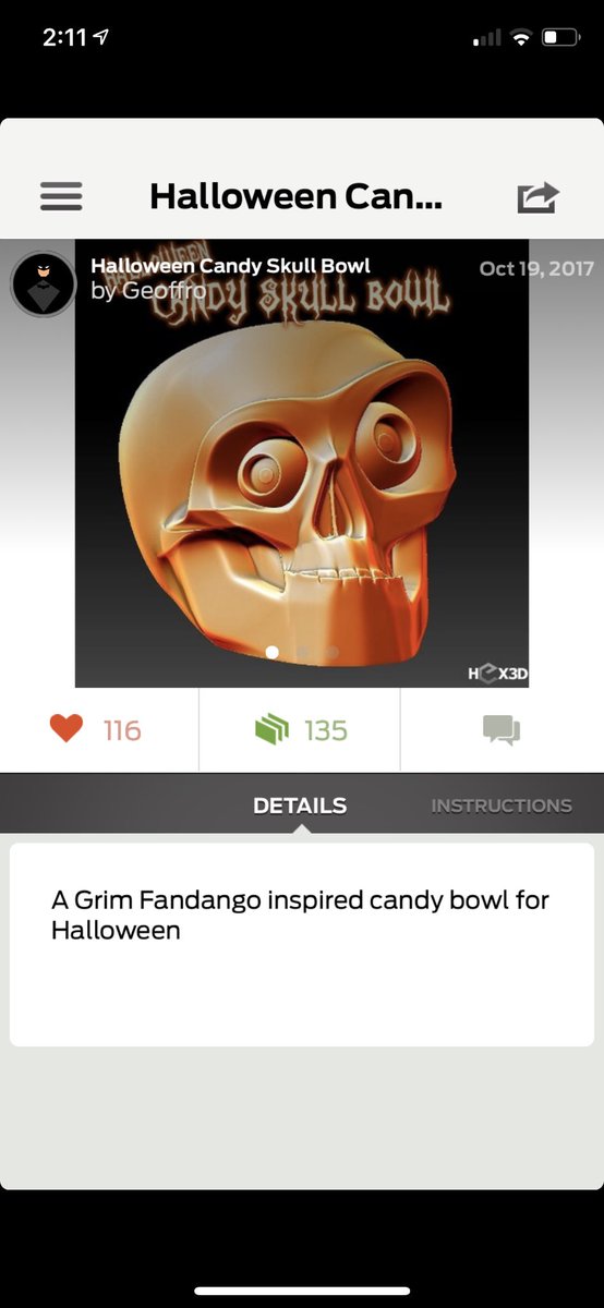 And this guy is all done! Printed up in <a href="/Materio3D/">Materio3D</a> Tangerine Boost HTPLA. #Halloween #3DPrinting