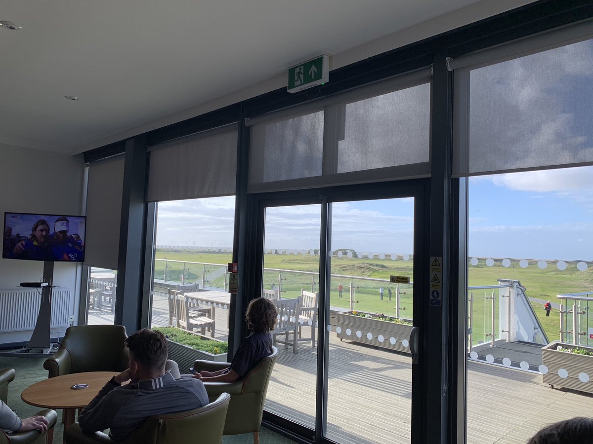 RebeccaEGray's tweet photo. @GolfingSwingers Great place to watch the end of the Ryder Cup @WestLancsGC #juniorcomp #bitofawindyone https://t.co/sR8VbDaKCf
