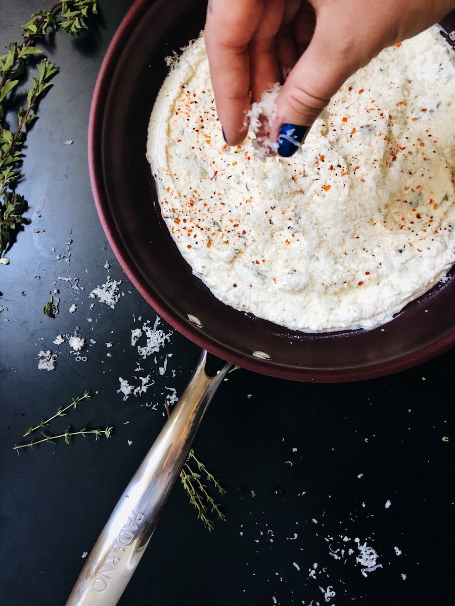 gabepllrn's tweet photo. I sprinkle a lot of parmesan on my ricotta before baking it because cheese makes the world a better place. Nothing beats a comforting warm cheese dip on a fall weekend #itsacookingthing #sponsored @PadernoCookware https://t.co/YWFKUNqWUq