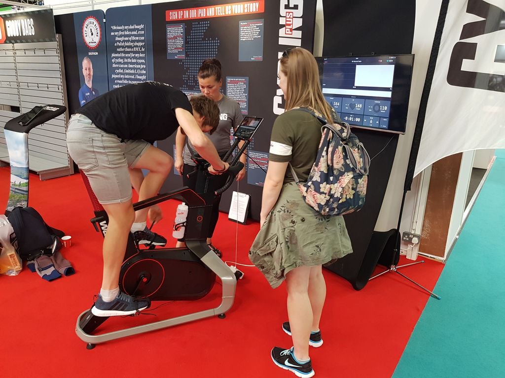 GameCentraI's tweet photo. There's still time to try & win the prize on the @cyclingplus stand - take their @wattbike challenge #cycleshow2018 https://t.co/ZyVKoY49eX