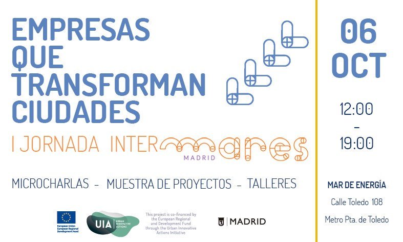 🎉🤗 ¡Llega la I Jornada InterMARES! Charlas, talleres, demostraciones, degustaciones, stands y muestra de proyectos transformadores. ¿Nos acompañas? #FeriaInterMARES
Sábado 6 de octubre de 12 a 19 h.,  en el Mar de Energía y Cuidados (C/Toledo, 108)
 ow.ly/rSkd30m1aEf