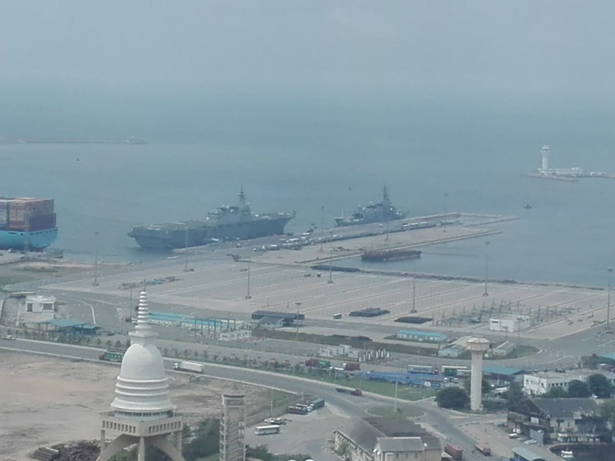 ajithgama_abc's tweet photo. Japanese warships at Colombo harbour #GoodWillVisit https://t.co/B2MarA1L1t