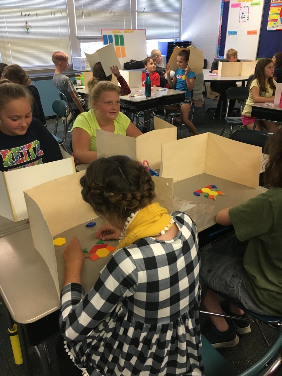 SimoneNance's tweet photo. Task: Create a design. Explain to your partner how to create it using only words. Next level: use only written instructions. #communicationskills #itsharderthanitsounds #codingwithkids #unplugged https://t.co/WtrIdjBPwh