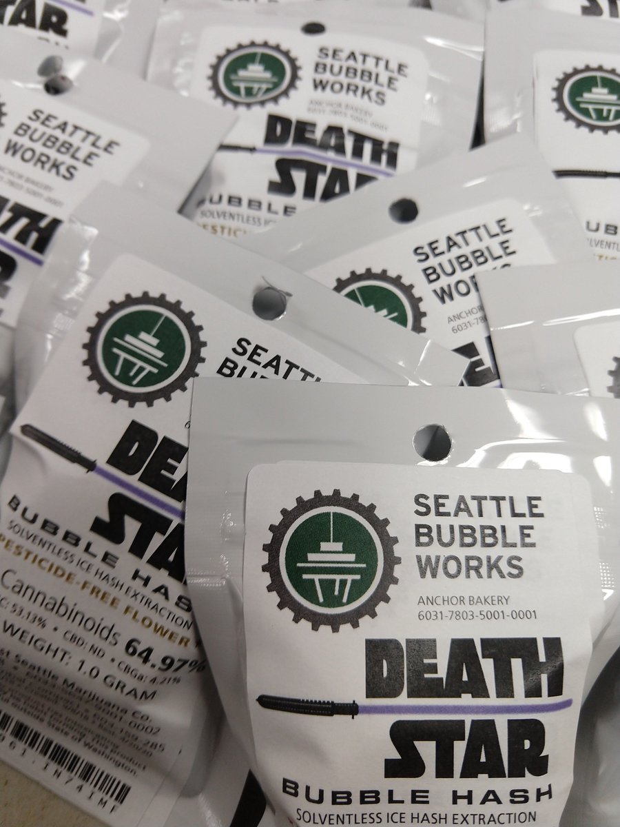 SeaBubbleWorks's tweet photo. "That's no moon..." But it IS a fantastic addition to our Bubble Hash! We're dropping a galactic amount this weekend at select dispensaries around Western Washington. Trust your feelings and ask your favorite budtender if they carry it. https://t.co/F1csgO59py