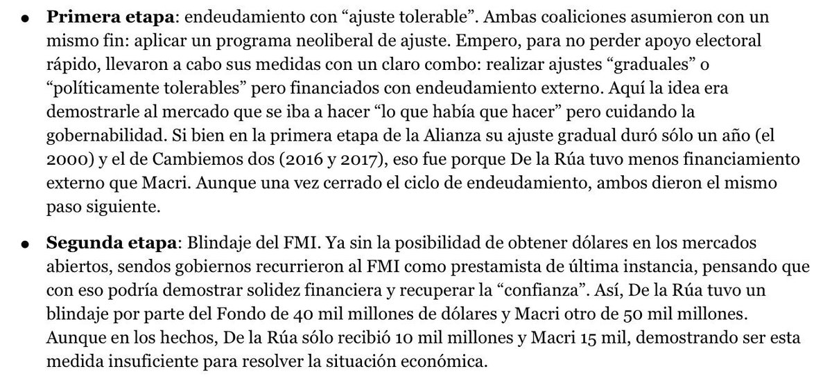 CFKArgentina's tweet photo. Los gobiernos de la Alianza y Cambiemos: Etapas paralelas. En @pagina12, impresionante nota de Julián Zícari.
https://t.co/b5XJMs3S1p https://t.co/l2lPffCHGx