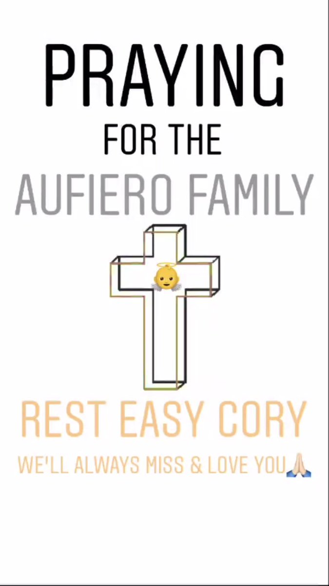 Heaven gained a very special angel this weekend. Please send your thoughts and prayers to the wonderful Aufiero family, and let’s all lean and depend on each other as we get through this together❤️
