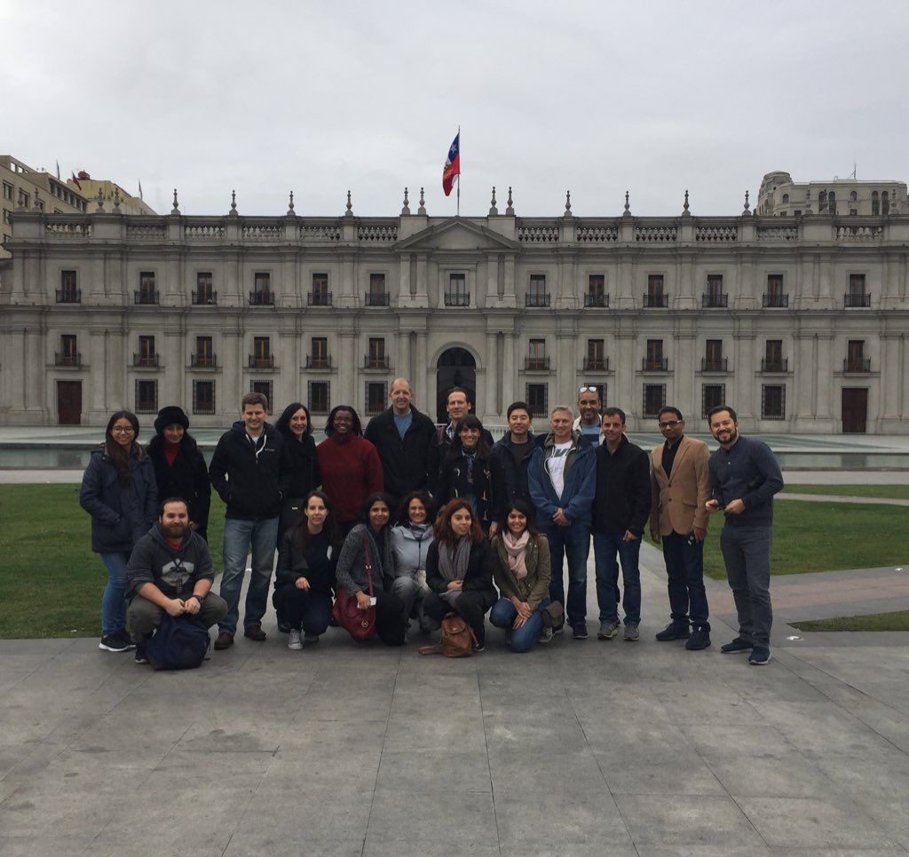 Mackenzie_Lyn_'s tweet photo. Can you tell who is a @citizenIBM or @JNJGlobalHealth participant? Neither can I. Today they had the opportunity to learn about the history of Santiago and Chile before starting work tomorrow. Excited to see what this team accomplished! #CSCChile10 #TalentForGood @PYXERAGlobal https://t.co/1VAIUV26b8