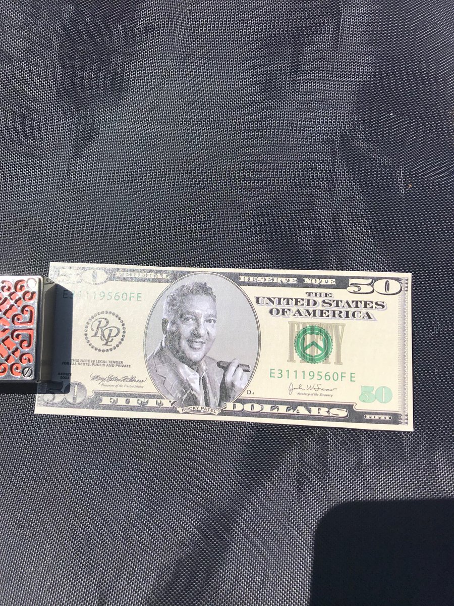 Rocky patel is on the new $50.00 bill.