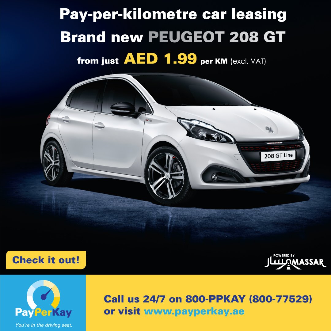 PayPerKay on Twitter: "Brand New Peugeot from just AED 15.15 per KM ...