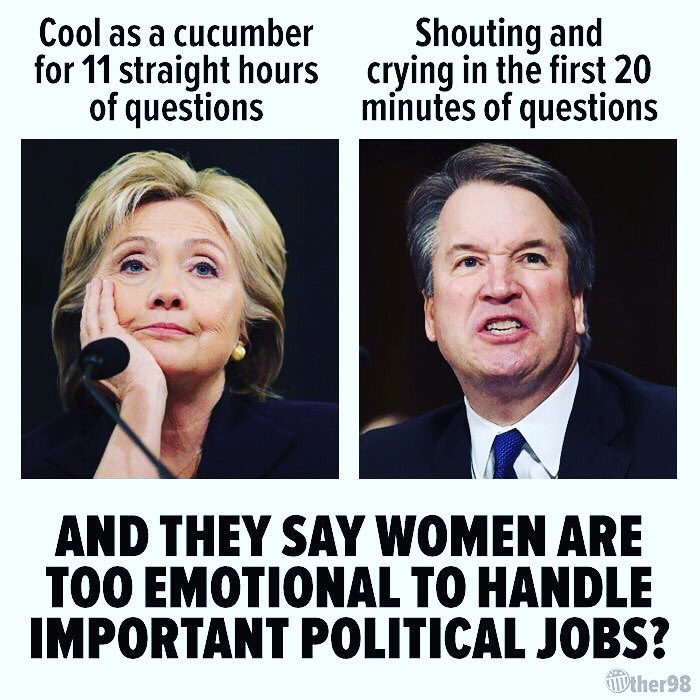 LckProductions's tweet photo. Facts. 💖 #hillaryclinton #imwithher #imstillwithher #hillyes #nastywoman #stopkavanaugh #kavanope #metoo #crybaby #coolasacucumber https://t.co/q6NmYBVifT
