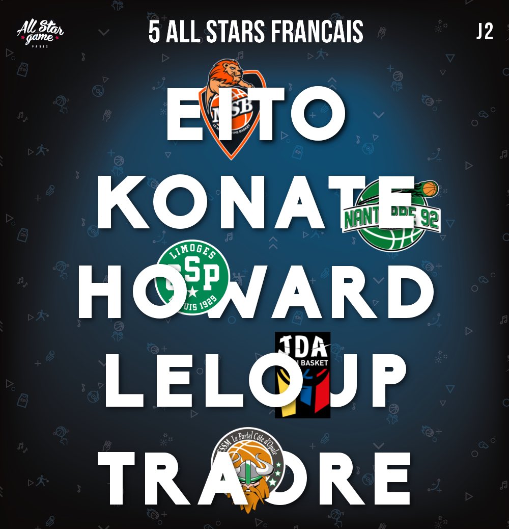 ASGLNB's tweet image. ⭐️5 ALL STARS FRANÇAIS⭐️.   Journée 2️⃣ / désignation par la redac basket @RMCsport #ASG2018 #JeepElite #LNB