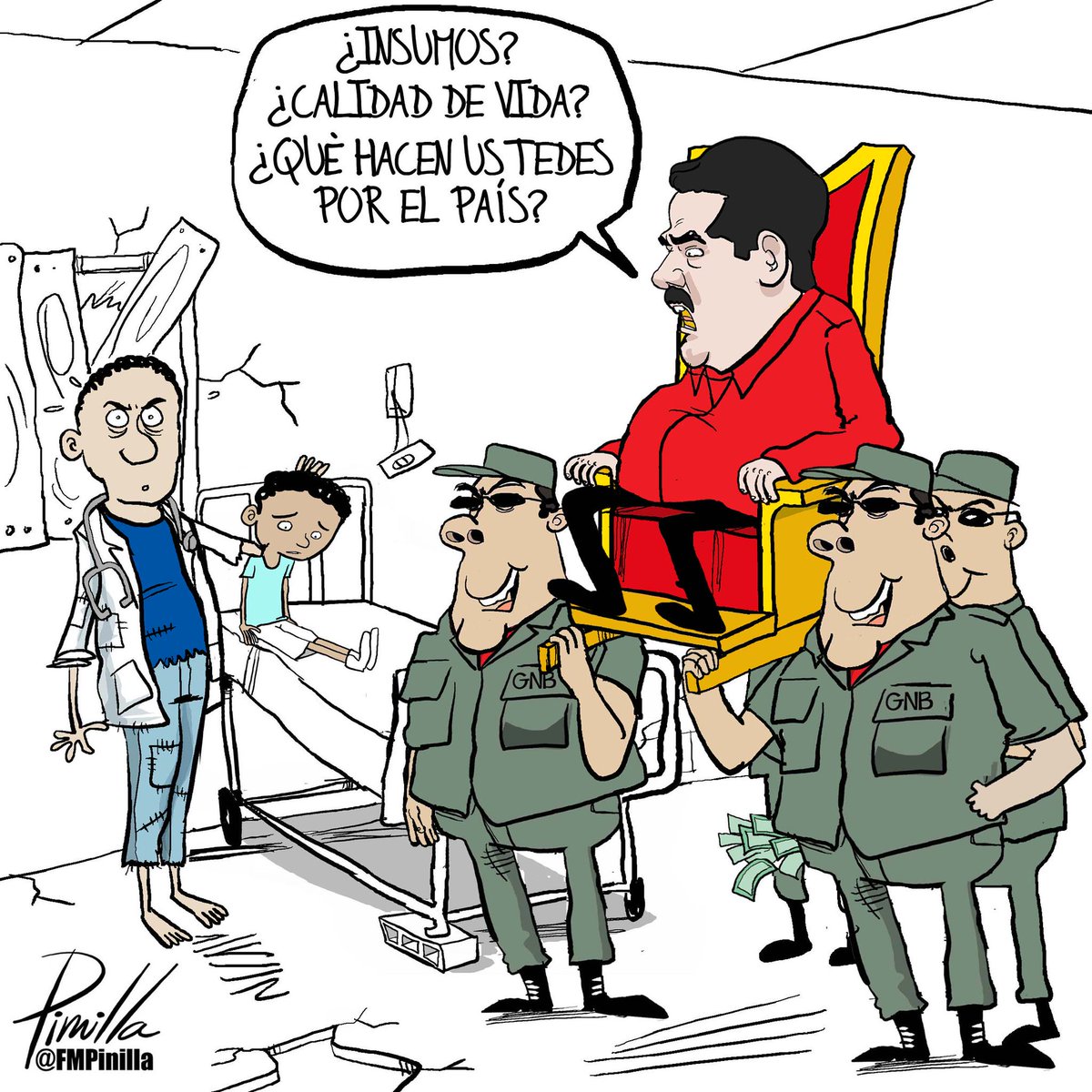 Fernando Pinilla on Twitter: "Médicos, enfermos, militares Y UN TIRANO caricatura 2018 https://t.co/vjMAmeLhnl" / Twitter