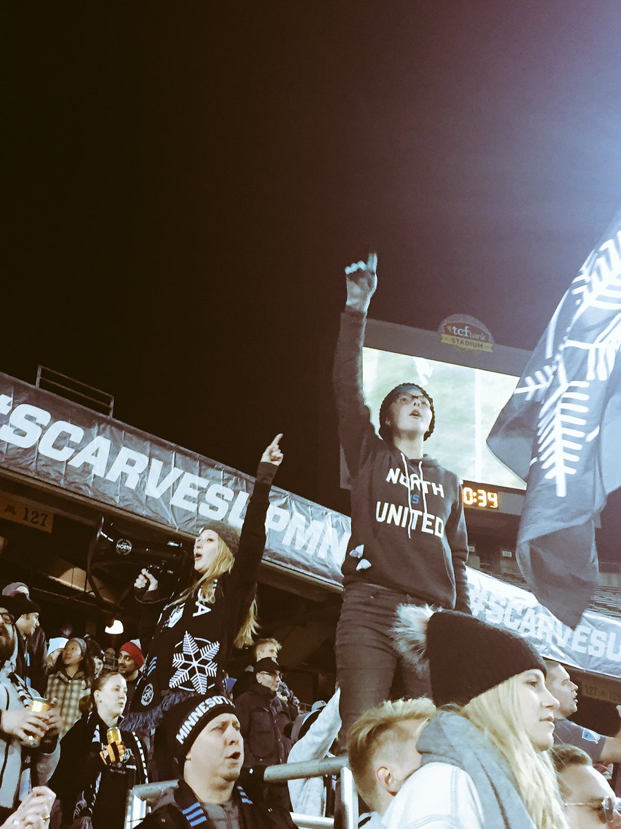 UpTheLoons's tweet photo. In #TrueNorthElite we are blessed to have so many amazing ppl who are willing to sacrifice their match experience for the betterment of the group. These two crushed the second half and helped the whole section push threw the cold and frustration from the pitch. Well done.
#MMWN https://t.co/Cd0tLxjaoL