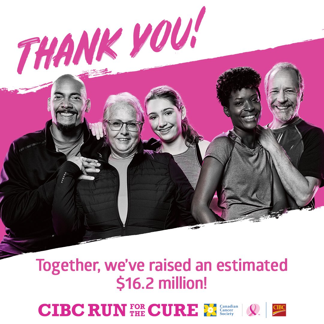 THANK YOU! Together, we raised $16.2M. We're so appreciative of everyone involved in the #CIBCRunfortheCure. Thank you to participants, volunteers, Run Directors, organizing committees, sponsors, donors and supporters for making this year's event a success RT to share the impact!