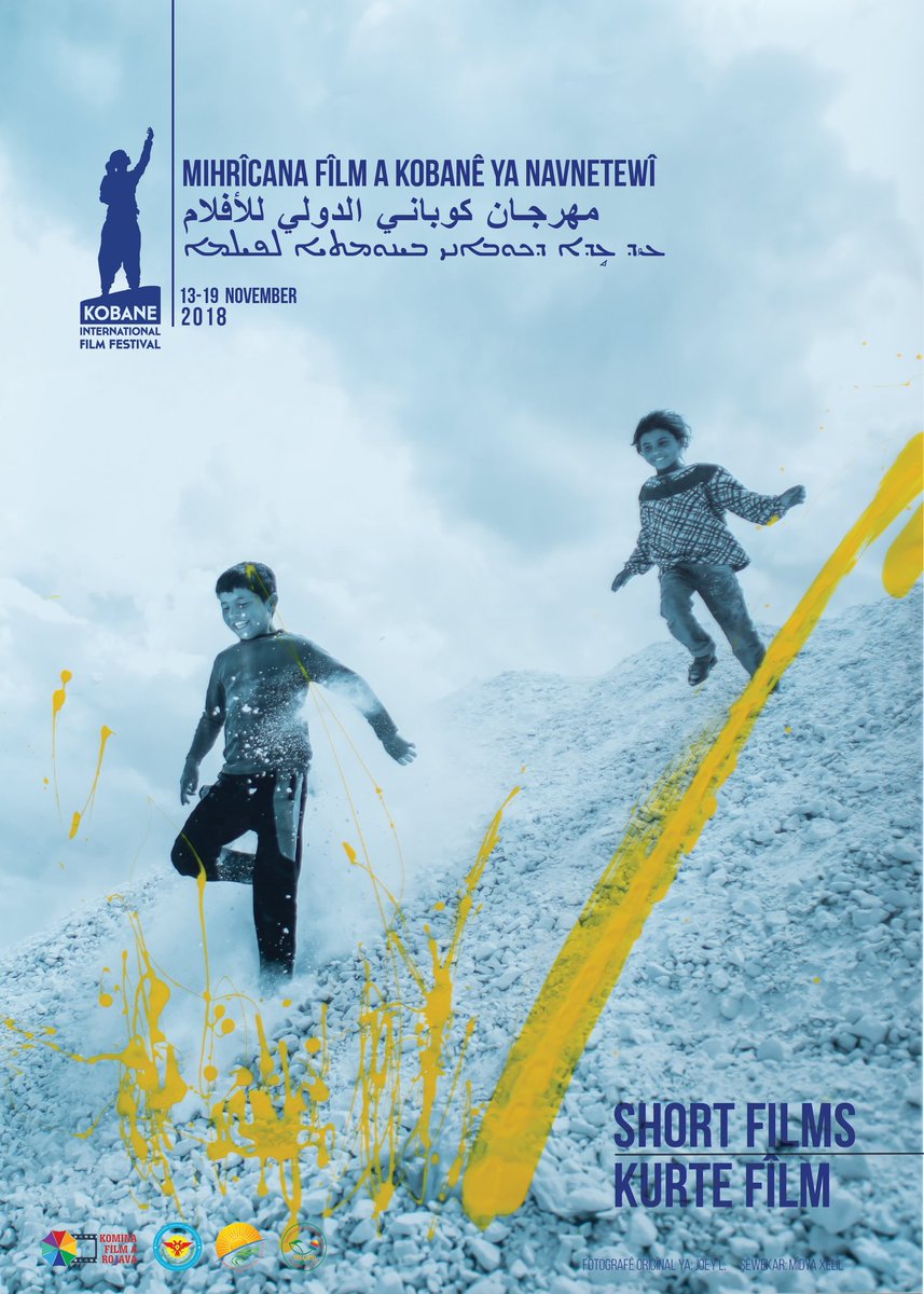 KobaneFilmFest's tweet photo. Em bi kêfxweşî Mihrîcana Fîlm a #Kobanê ya Navnetewî radighînin. Ji 13 heta 19ê Mijdar 2018an.
Serlêdan ji bo #Kurtefîlm( animasiyon, belge, fîkşin) û #belgefîlmên metraj dirêj  heta 25ê Cotmehê vekiriye.
#Rojava #fîlm #sînema

https://t.co/PiqSGbXecr
kobanefilmfestival@gmail.com https://t.co/bAFc8bUv1t