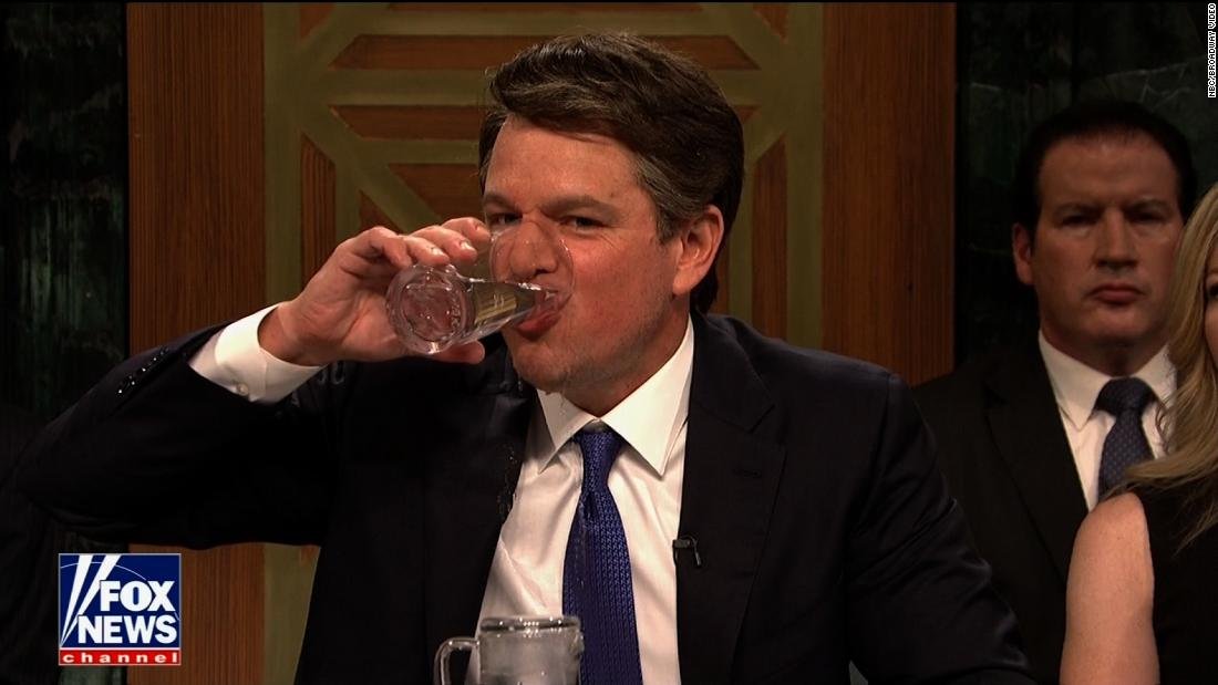CNN's tweet photo. "I'm a keg-half-full kind of guy," says Matt Damon, spoofing US Supreme Court nominee Brett Kavanaugh during the season premiere of "Saturday Night Live" https://t.co/kfi1hZY0vx https://t.co/fx4D20ieSX