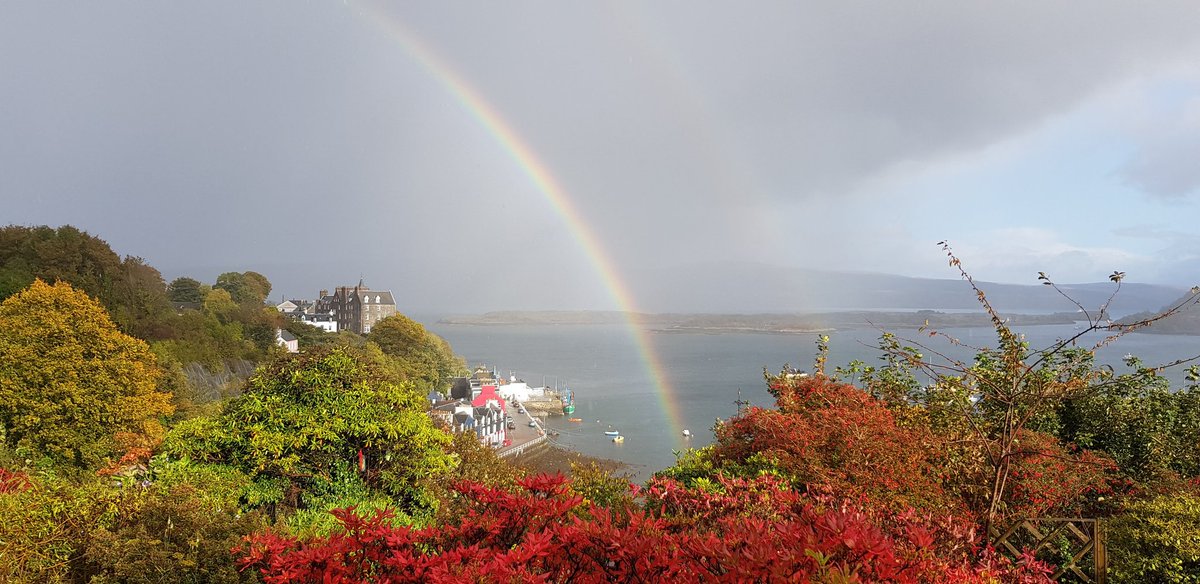 cycleabout's tweet image. A riot of colours and changeable weather in #Tobermory #Mull