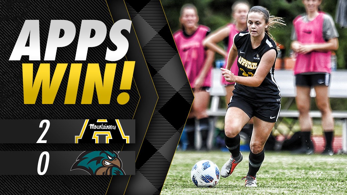<a href="/appstatewsoccer/">App State Soccer</a> defeats Coastal Carolina, 2-0!!! The Mountaineers are now 6-4-1 overall and are 3-0 in Sun Belt play for the first time since joining the conference!