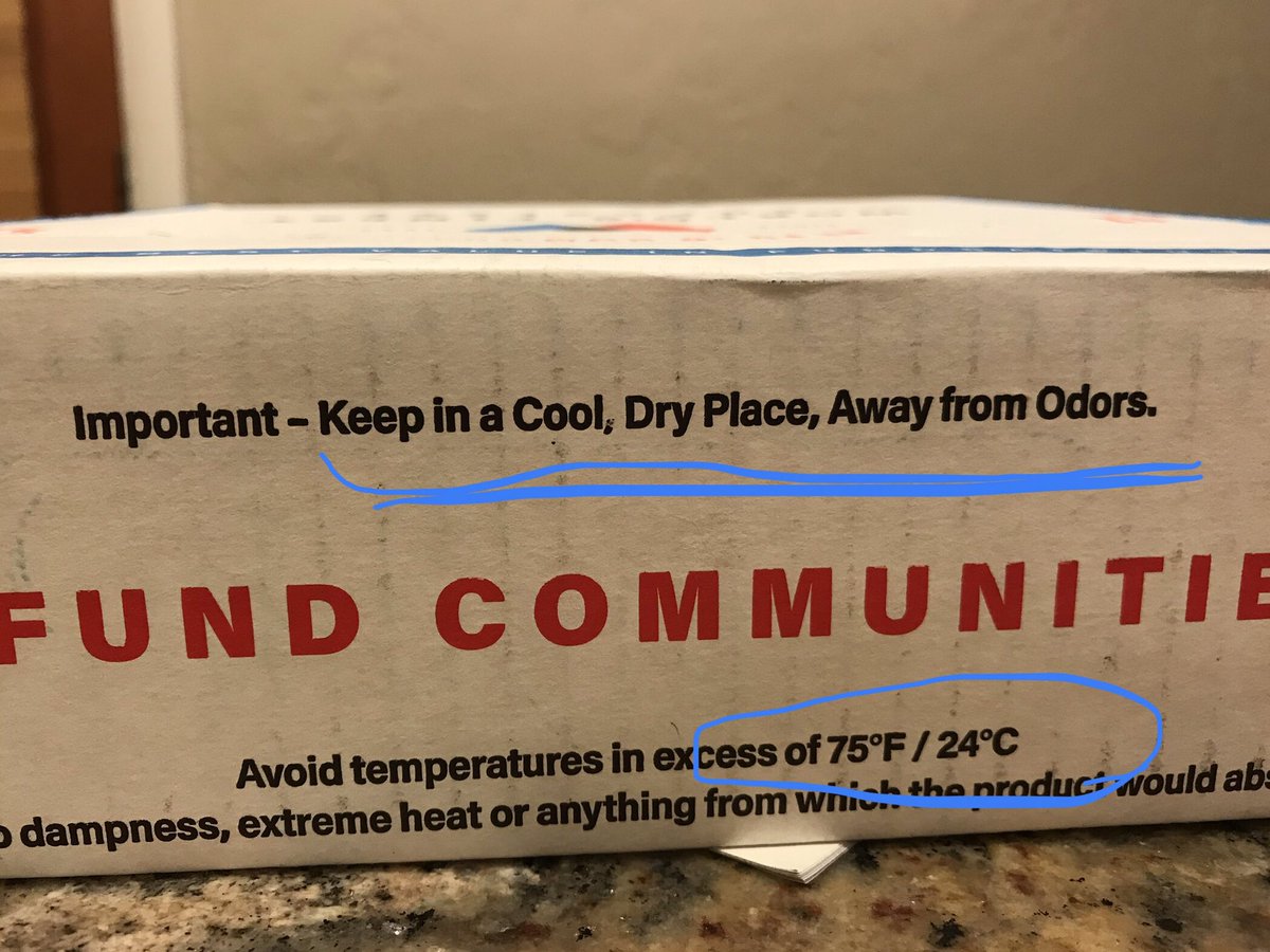 Kcookski's tweet photo. So technically, my kid’s box of fundraising chocolates shouldn’t even be in the state. Of course, I don’t think we should be either. #butit’sa*#%dryheat @TheTucsonHeat https://t.co/6DOiKnIs0D