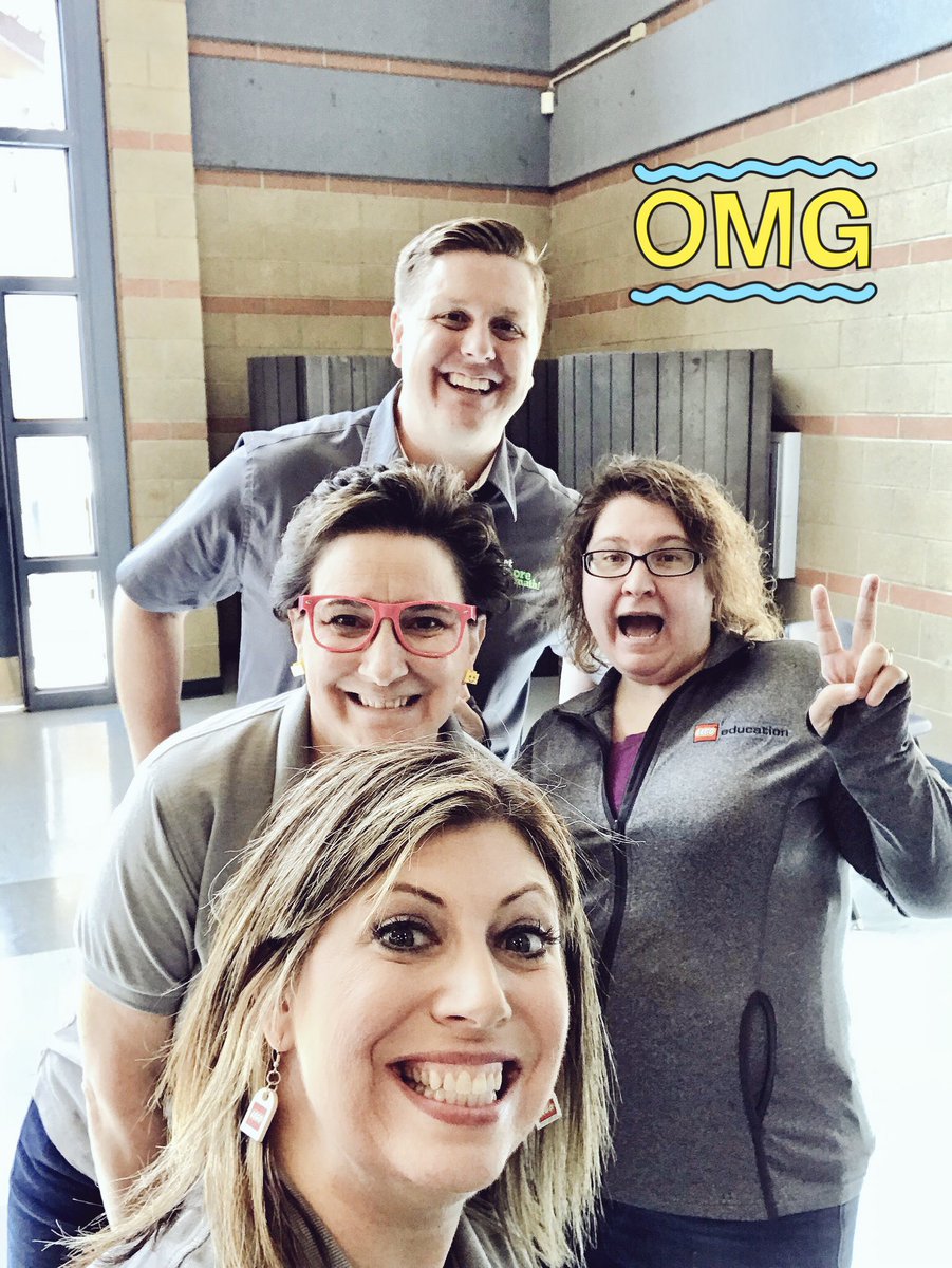CaliRobotGirl's tweet photo. 3 LEGO Education Ladies and a Math Dude! @KenanMcDonald @jennynash7 @sdpaulette #boothfun https://t.co/seCtRZkZr6