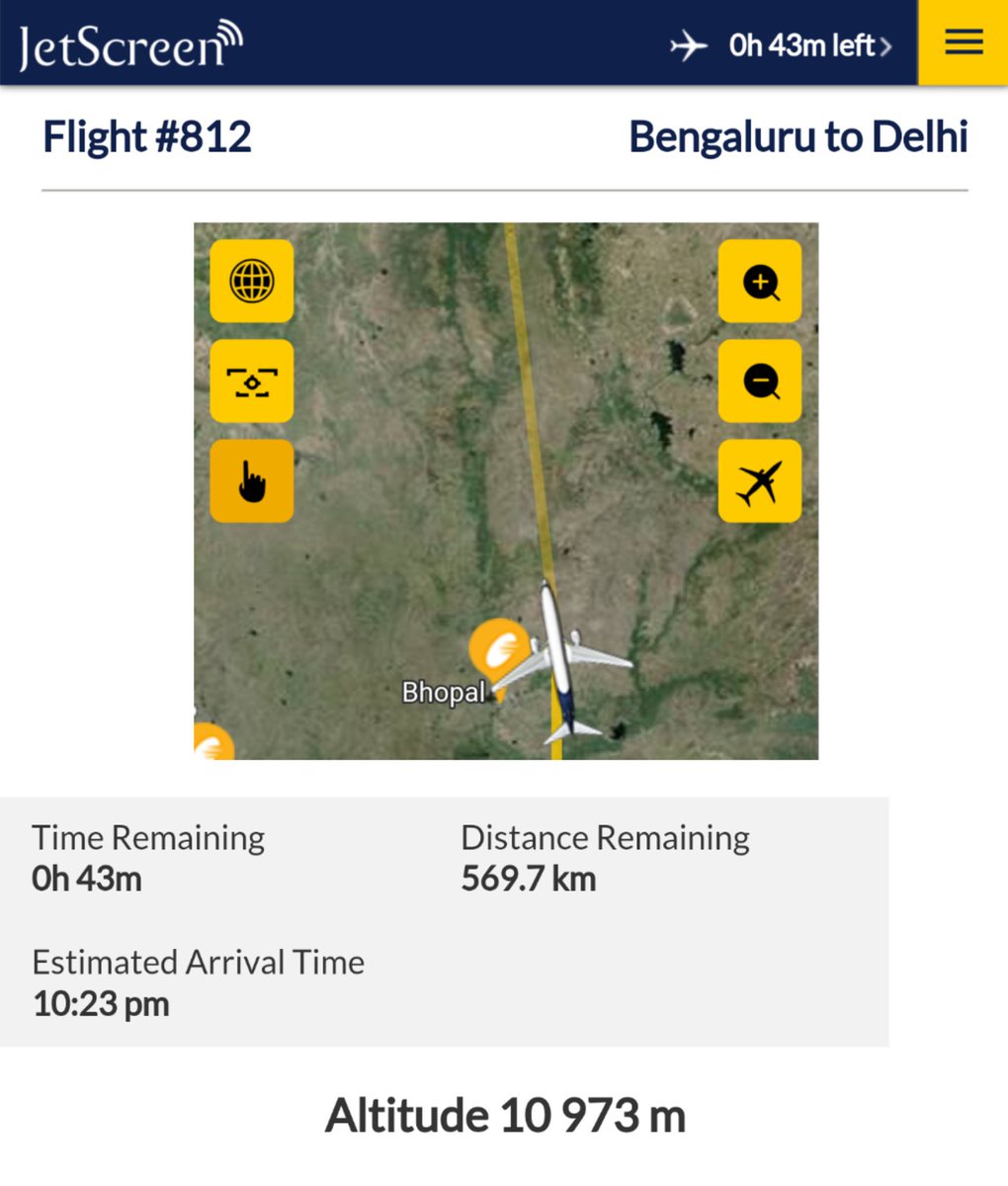 vishal1mehra's tweet image. Thankfully my @jetairways flight tonight from BLR had a working #JetScreen. Lack of on board power however made me think twice about being online much. #avgeek #paxex