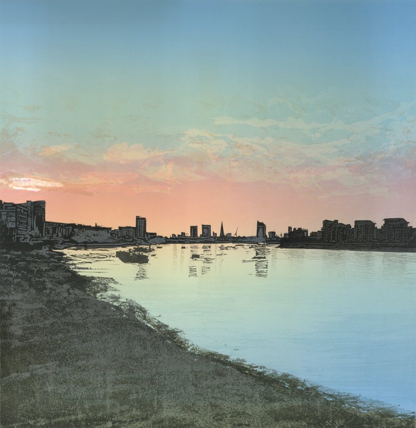 Greenwichprints's tweet photo. Just sold 2 if these captivating Greenwich views by @SteveEdwardsArt at the Gallery this month... edition over half way now! #print #etched #lino #multi-block #Greenwich https://t.co/w7YxeJbZSY
