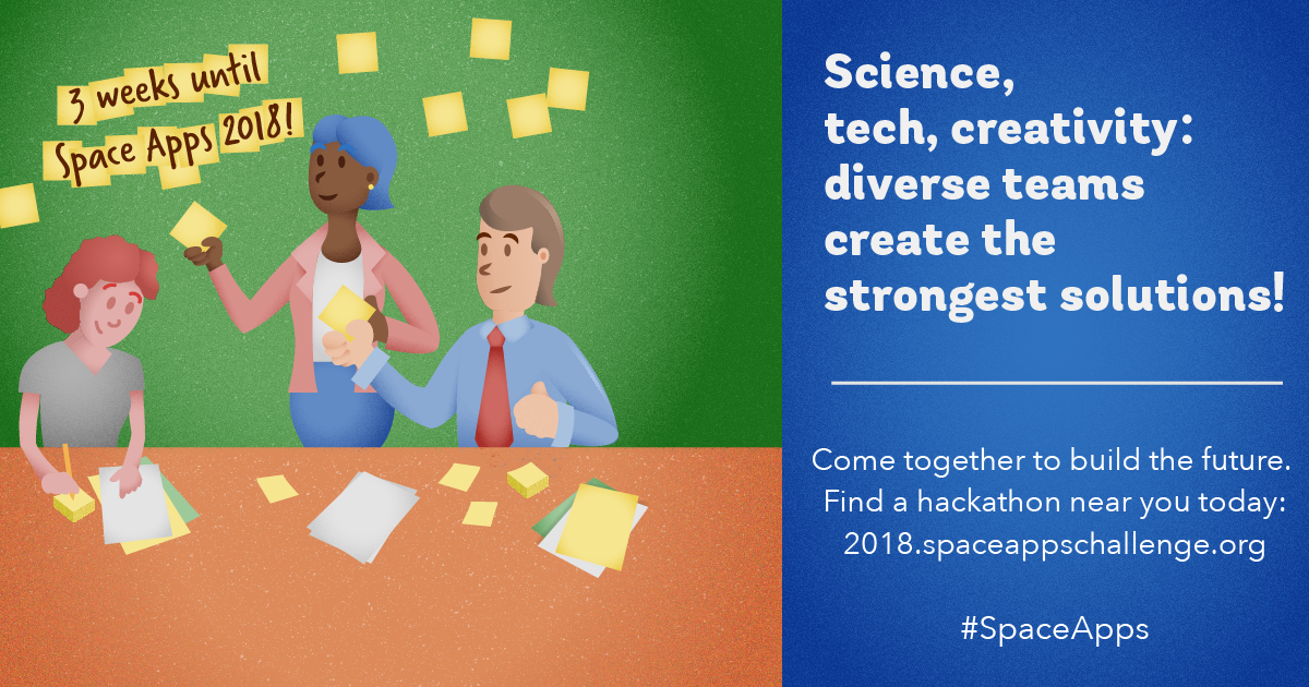 spaceappstrbzn's tweet photo. Bilim, teknoloji, yaratıcılık; Farklı takımlar en güçlü çözümleri yaratır !

2018 NASA Space Apps Challenge ( @SpaceApps ) etkinliğine 3 hafta kaldı. Kayıt olmayı unutmayınız ! #SpaceApps #SpaceAppsTrabzon #SpaceAppsTurkey https://t.co/ML5OXMQyTm