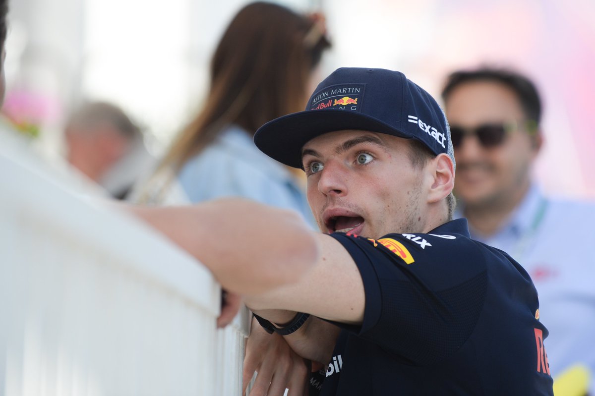 F1's tweet photo. When someone tells you that you led for more laps than anyone else 😯

Despite starting P19 👊

#RussianGP #F1 🇷🇺 @Max33Verstappen @redbullracing https://t.co/C7cvmxWIaS