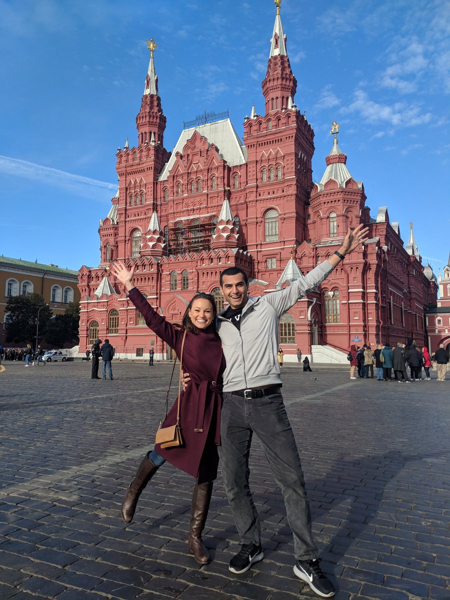 TheSpaceGal's tweet photo. We've made it! Exploring Moscow with our #StudentAstronaut winner @DirectorLeeGiat! https://t.co/wHzvv5tRfj