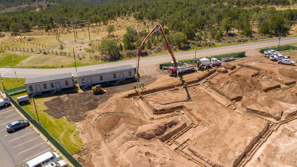 ColoMtnCollege's tweet photo. Bird's eye view of the progress on the new Fitness & Recreation Center and the new Ascent Center at #CMCSpringValley. Project details at https://t.co/Q2kiAcwuOq https://t.co/8I4zYNLQzU