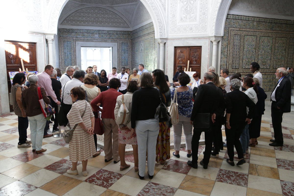 IADHAIHR's tweet photo. Le ministère des affaires #culturelles #Tunisien nous a offert une visite guidée au #musée national du #Bardo,le plus ancien des musées tunisiens. Il a été aménagé,dans l’enceinte d’un palais beylical,érigé dans sa plus grande partie vers le milieu du XIXe siècle.
#IADH #forumNGO https://t.co/ZWBgMu7evE