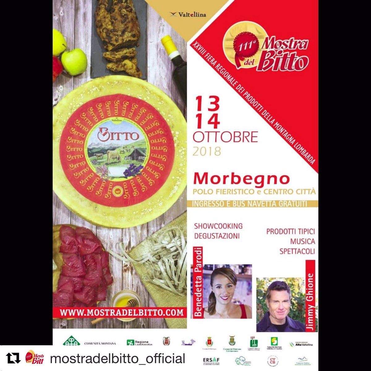 #mostradelbitto2018 #morbegno <a href="/JimmyGhione/">jimmyghione</a> e <a href="/benedettaparodi/">Benedetta Parodi</a> con noi