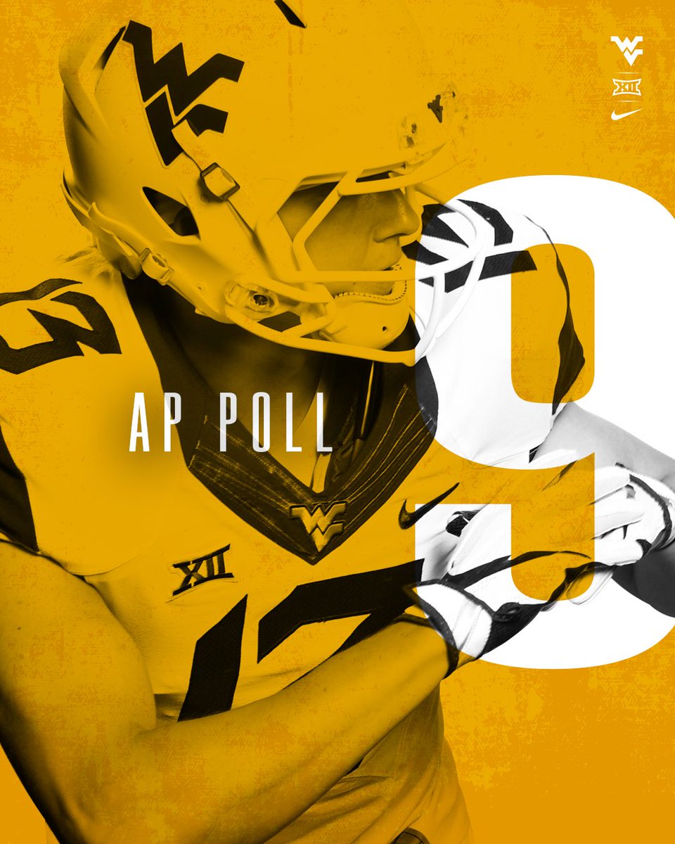 West Virginia comes in at No. 8 in this week’s Coaches Poll and No. 9 in the AP Poll.