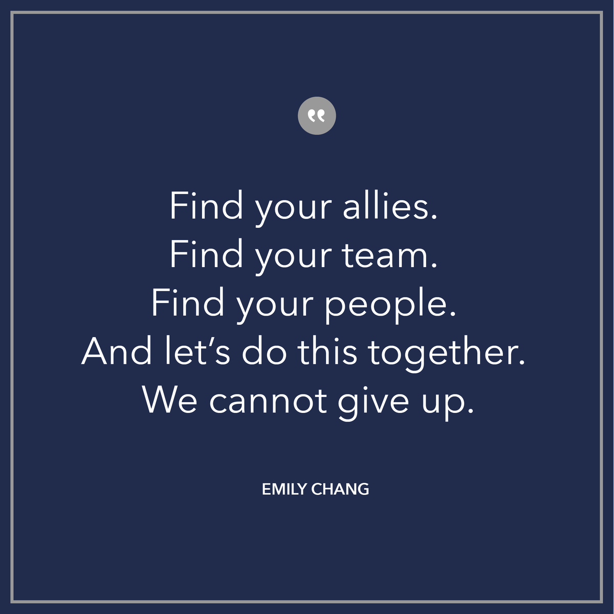 wisewordsofwit's tweet photo. “Find your allies. Find your team. Find your people. And let’s do this together. We cannot give up.” - Emily Chang #ghc18 #womenintech #womenempowerment #womenindesign https://t.co/DiUBCqo9hg https://t.co/2wNAgKO3DX